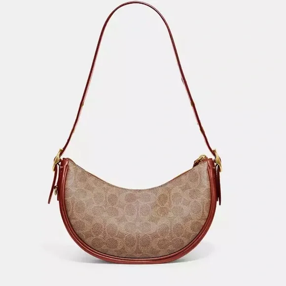 Coach Red and Tan Shoulder Bag - Picture 3 of 12